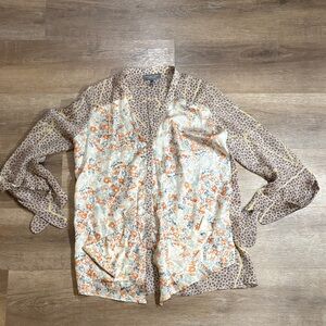 Sachin + Babi Silk Button Down Floral Blouse